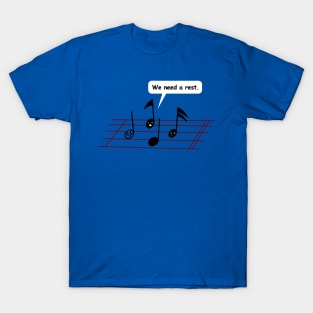 Funny Music Notes Staff Original Musician Clever Cartoon Gift For Musicians And Music Teacher T-Shirt